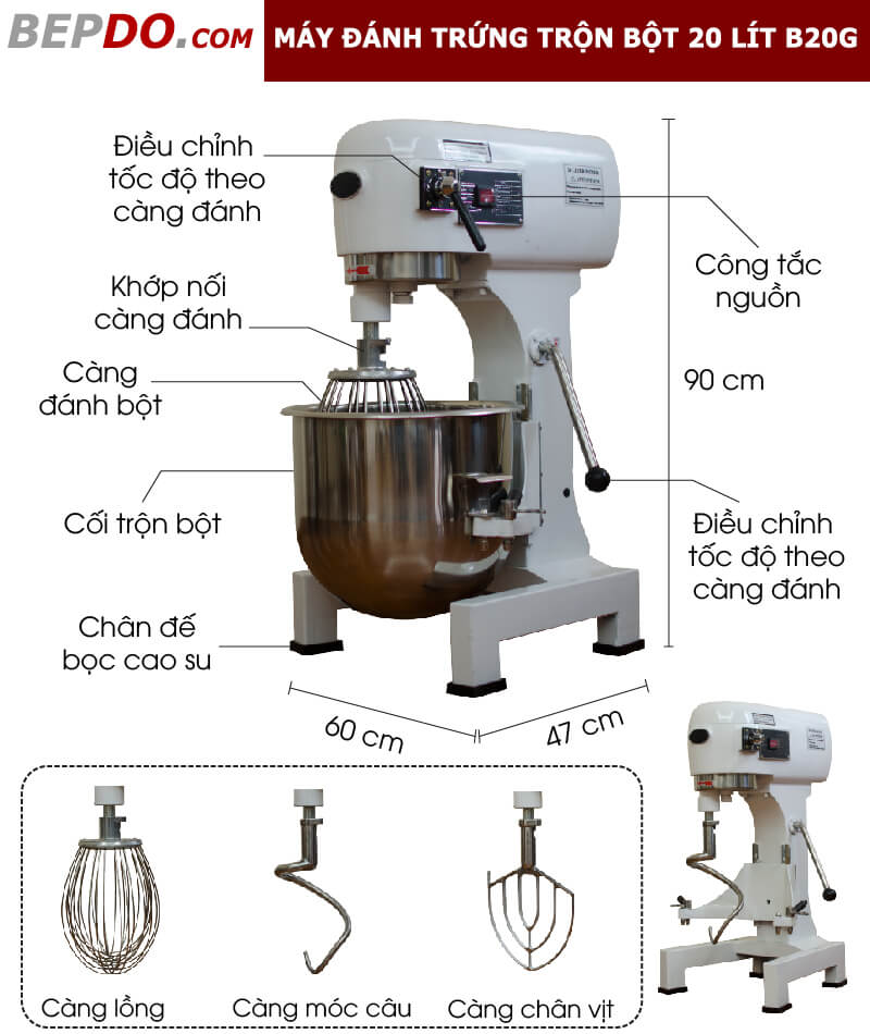 thông số máy trộn bột mì công nghiệp