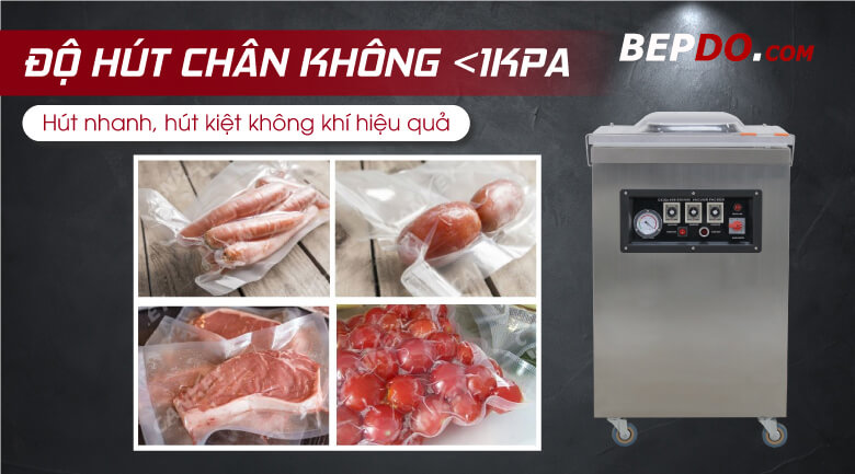 áp suất hút chân không đạt 1KPA