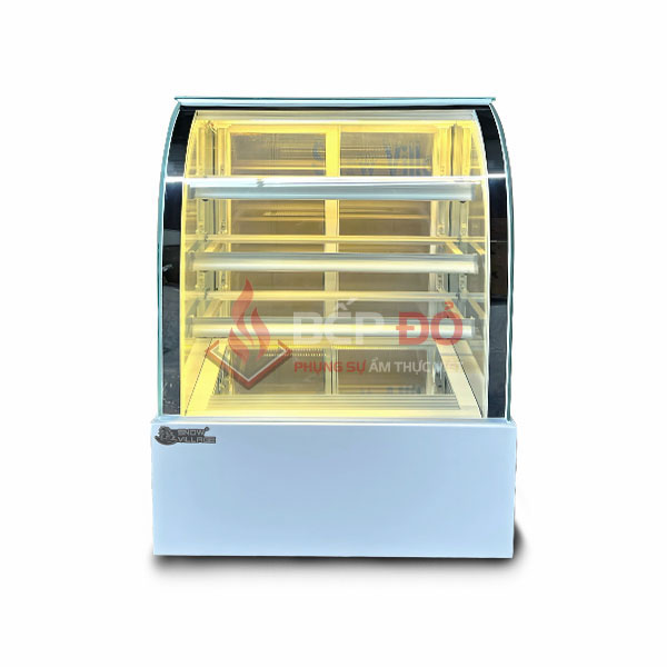 Tủ bánh ngọt mini kính cong 70cm 4 tầng Snow Village GB-100-4T