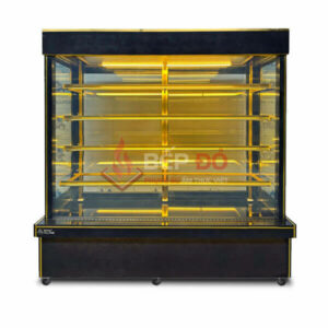 Tủ bánh kem 5 tầng kính vuông 1m8 dàn lạnh trên GB-500-4L.5T