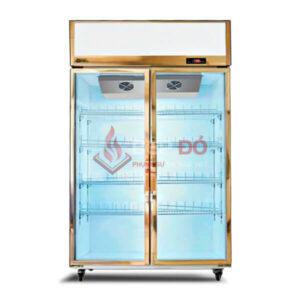 tủ mát 2 cánh kính quạt lạnh máy nén trên snow village lc-1200af