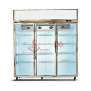tủ mát 3 cửa kính quạt lạnh máy nén trên Snow Village LC-1800AF